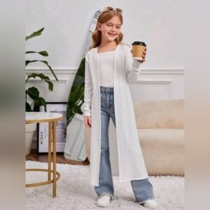 Ribbed Long Sleeve Duster Cardigan (10Y)